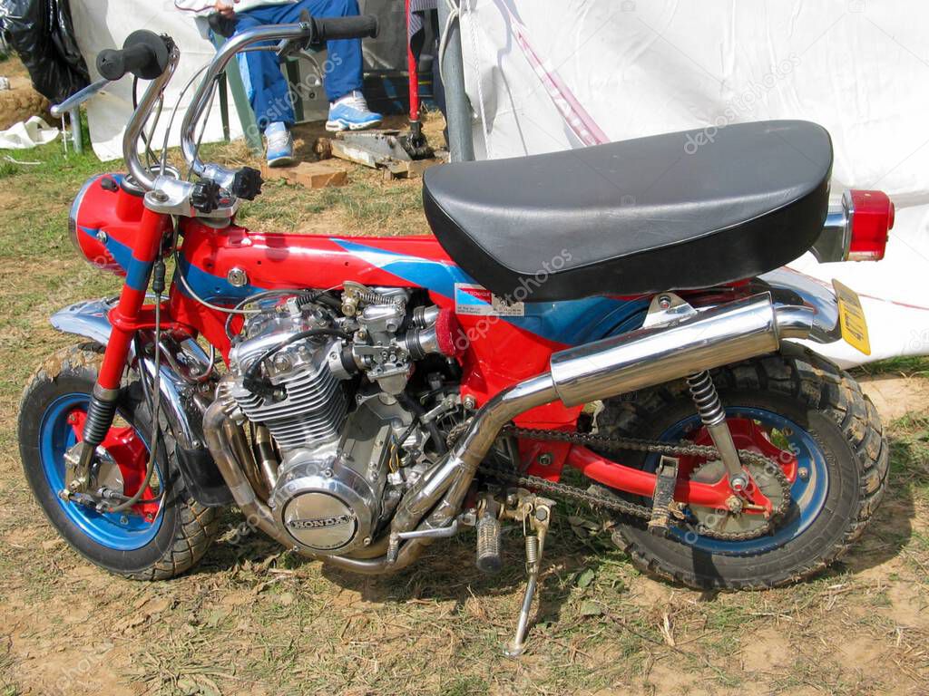 Bordeaux , France -  10 01 2025 : honda dax trail st 125 logo brand and text sign on moped scooter retro motorcycle with engine 750 four big motor