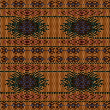 Doymuş renklerin şans ve zenginliği çektiği Avustralya halklarının ve ülkelerinin geleneksel bir süsü. Giysiler için kumaşlara işlenmiş kadın halıları. Nakış desenleri. 