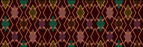 豊かな色が注目と富を集めているラテンアメリカの人々や国の伝統的な装飾 ドレスのための生地に刺繍装飾が施された女性の織りカーペット — ストックベクタ