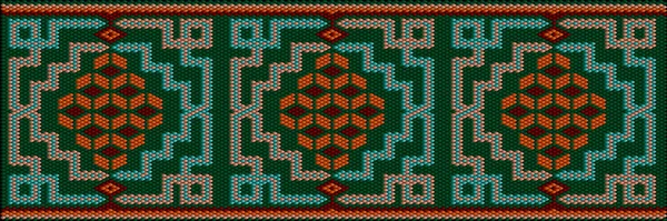 Ornamento Mosaico Etnico Modello Popolare Realizzato Colori Brillanti Succosi Perfettamente — Vettoriale Stock