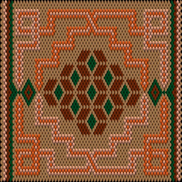 Орнамент Мозаїка Етнічний Народний Візерунок Він Зроблений Яскравих Соковитих Ідеально — стоковий вектор