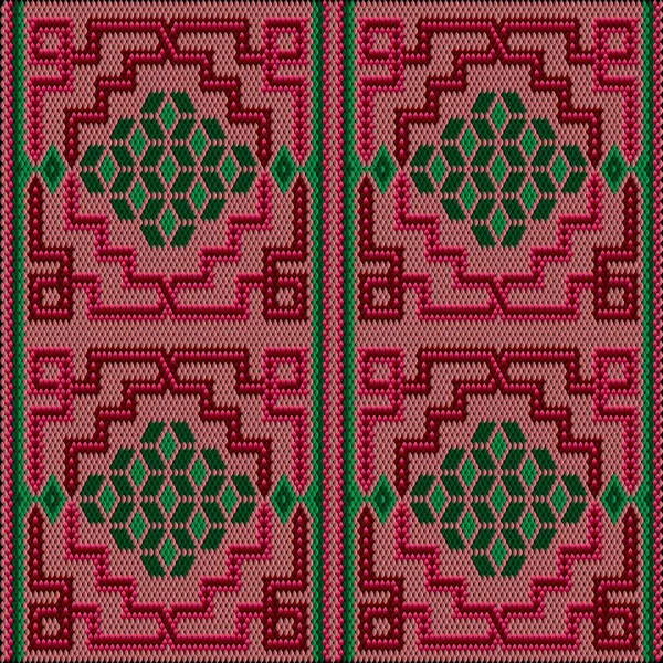 Ornamento Mosaico Etnico Modello Popolare Realizzato Colori Brillanti Succosi Perfettamente — Vettoriale Stock