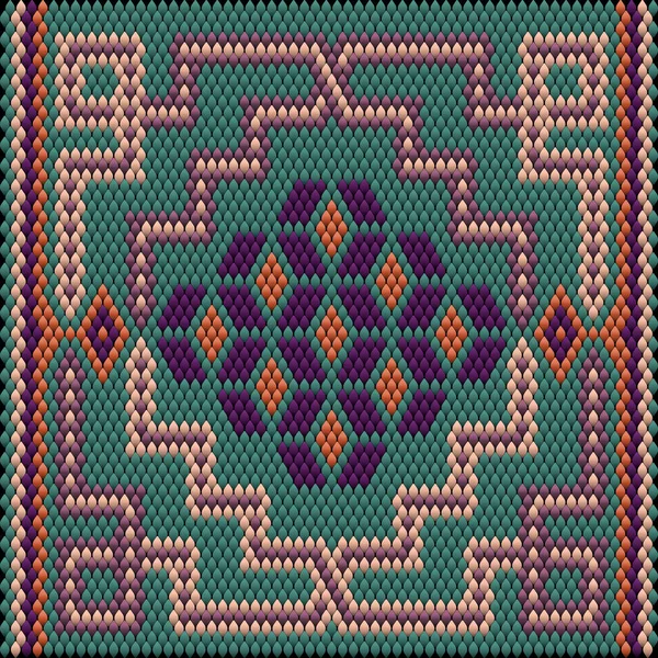 Prydnad Mosaik Etniskt Folkligt Mönster Den Tillverkad Ljusa Saftiga Perfekt — Stock vektor