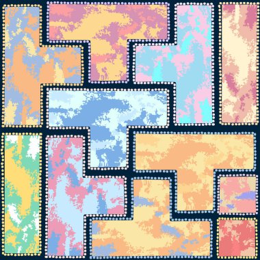 Eski model, geometrik şekillerin yazı. Suluboya arkaplan.