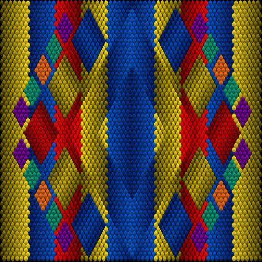  Süs, mozaik, etnik, halk düzeni. Parlak, sulu, mükemmel uyumlu renklerden yapılmış. Yeni yıl, Noel, kış, şenlikli pikseller.