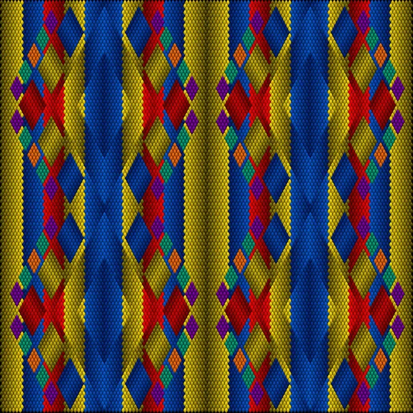 Ornament Mosaik Ethnische Volkstümliche Muster Wird Hellen Saftigen Perfekt Aufeinander — Stockvektor