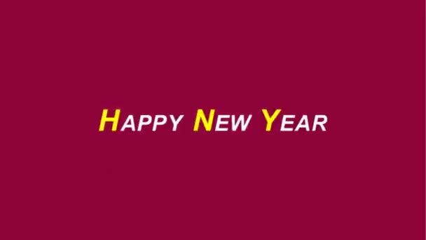 新年快乐新年快乐2023动漫伟大的用来作为新年庆祝的卡片 4K动画镜头 — 图库视频影像