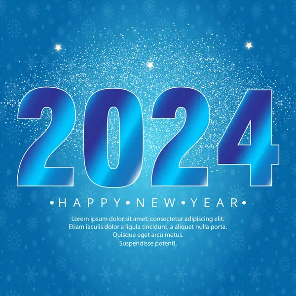 Mutlu 2024 Yeni Yıl tebrik kartı vektörü