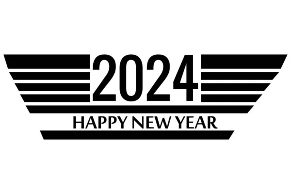 Mutlu 2024 Yeni Yıl tebrik kartı vektörü