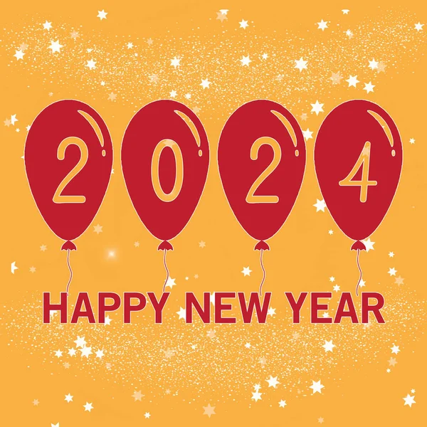 Mutlu 2024 Yeni Yıl tebrik kartı vektörü