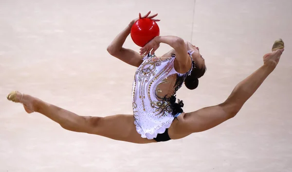 stock image Sofia, Bulgaria - 14 September, 2022: Andreea Verdes of Romania in action during the 39th FIG Rhythmic Gymnastics World Championships.