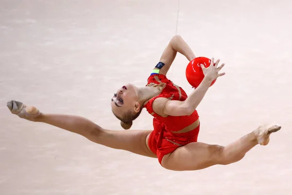 保加利亚索菲亚 2022年9月14日 乌克兰的Viktoriia Onopriienko在第39届Fig体操世界锦标赛期间的行动 — 图库照片
