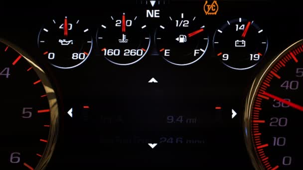 Car Modern Digital Dashboard Seen Some Its Functionalities — Stock Video
