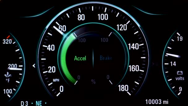 Dadaboard Digital Modern Mobil Terlihat Dengan Beberapa Fungsionalitasnya — Stok Video