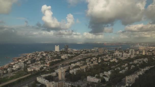 Het Stadsgezicht Van Haifa Israël Tijdsverloop — Stockvideo