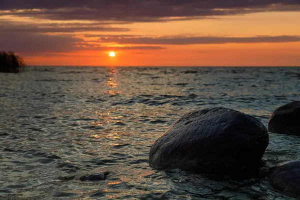 Curonian Tükürüğü, gün batımı, yaz