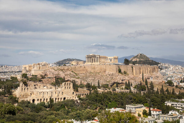 Вид на Акрополис с противоположного холма, Афины