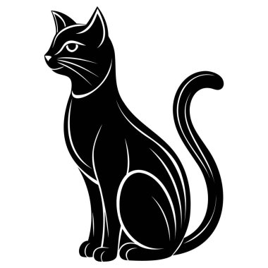 Kara kedi, vektör çizim