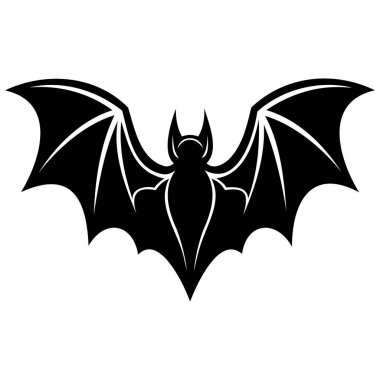 vector illustration of a black and white silhouette of a bat