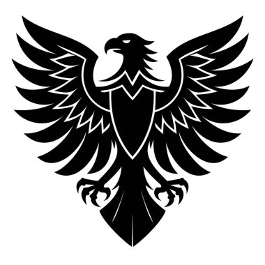 eagle logo, heraldic emblem, vector illustration