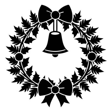 Noel çelengi dekorasyon tasarımı, vektör illüstrasyon grafiği