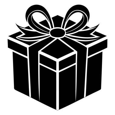 Hediye kutusu simgesi, basit vektör illüstrasyonu