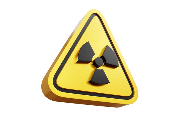 Ilustracja Żółtego Znaku Ostrzegawczego Ikona Symbole Zagrożenia Dla Radioaktywności Nuklearne — Zdjęcie stockowe