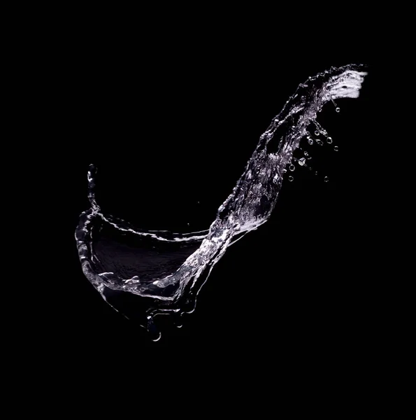 Wasserspritzer Isoliert Auf Schwarzem Hintergrund — Stockfoto