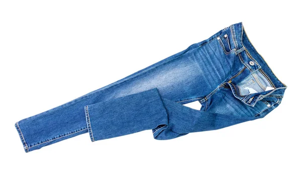 Calça Jeans Azul Jeans Composição Calças Modernas Feminino Masculino Moda — Fotografia de Stock