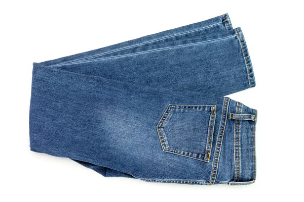 Blue Jeans Denim Παντελόνι Σύνθεση Μοντέρνα Γυναικεία Και Ανδρικά Παντελόνια — Φωτογραφία Αρχείου