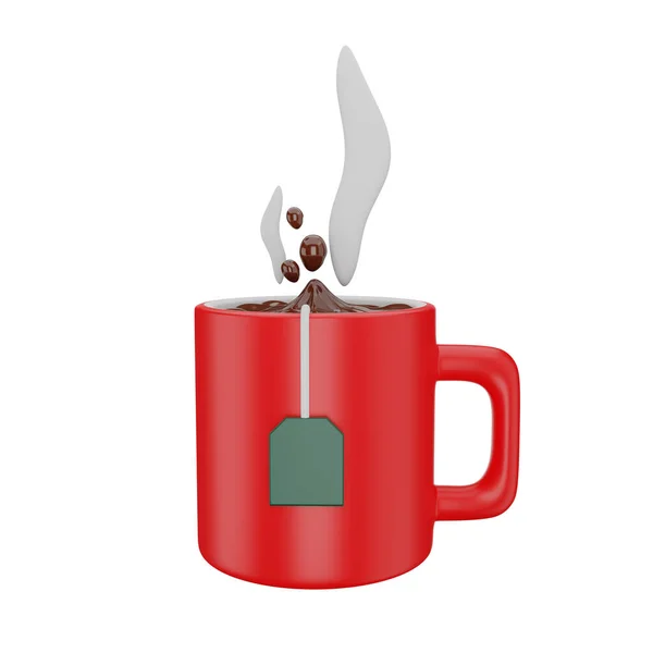 Rot Weiße Keramik Kaffeetasse Mit Untertasse Kaffeetasse Oder Tee Espresso — Stockfoto