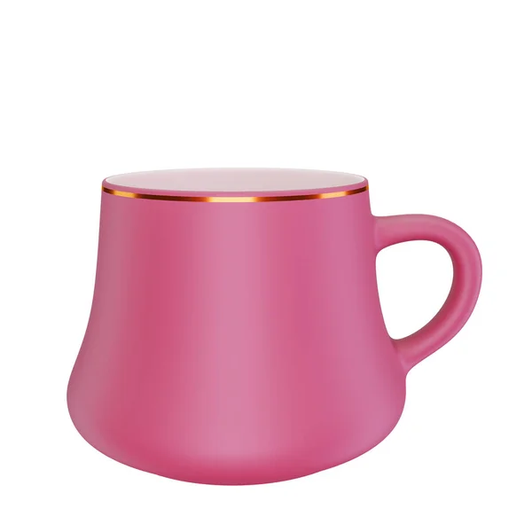 Rosafarbene Und Goldene Keramiktasse Espresso Cappuccino Kaffeetasse Frühstücksgetränk Isoliert Auf — Stockfoto