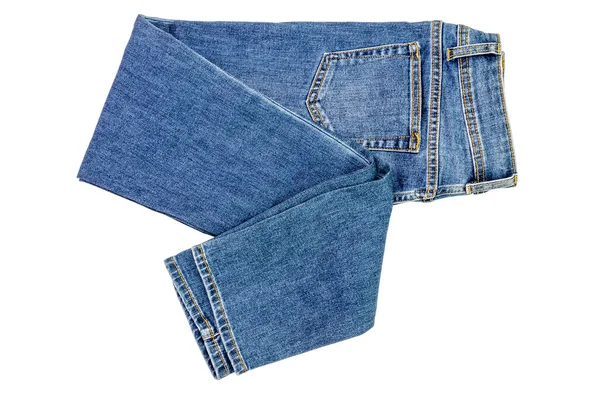Blå Jeans Jeans Denim Byxor Sammansättning Moderna Kvinnors Och Mäns — Stockfoto