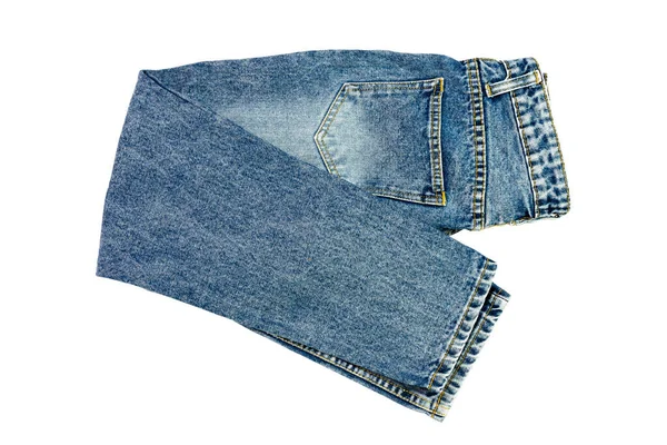 Calça Jeans Azul Jeans Composição Calças Modernas Feminino Masculino Moda — Fotografia de Stock