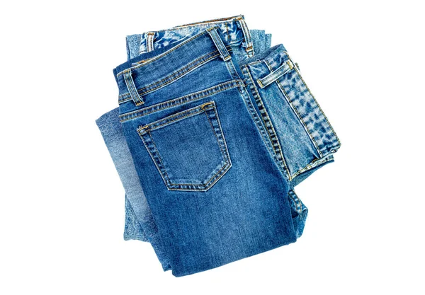 Blå Jeans Fodrade Hög Jeans Element Moderna Kvinnors Och Mäns — Stockfoto