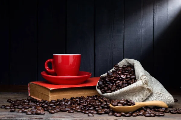 Чорна Кава Або Гарячий Чай Чашці Капучино Еспресо Сніданок Їжа — стокове фото