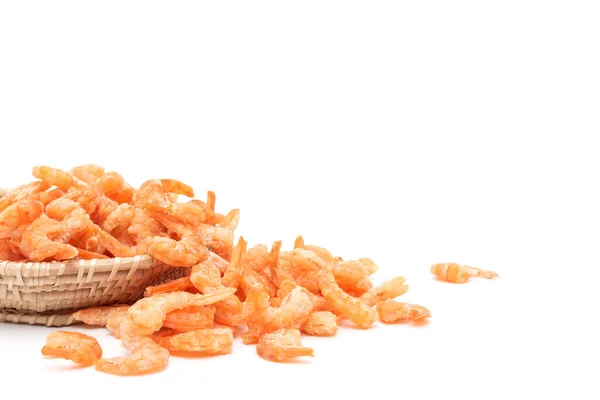 Přírodní Mořské Plody Sušené Krevety Tradiční Oranžová Červená Barva Izolované — Stock fotografie