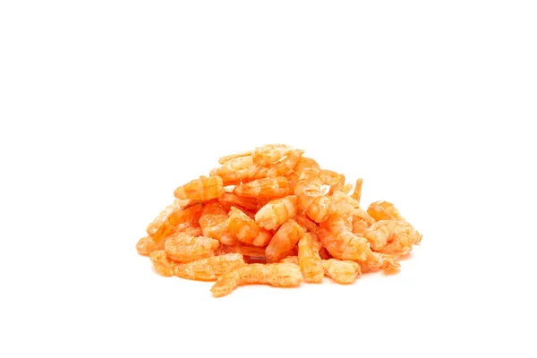 Натуральные Морепродукты Сушеные Креветки Традиционный Оранжевый Красный Цвет Изолирован Белом — стоковое фото