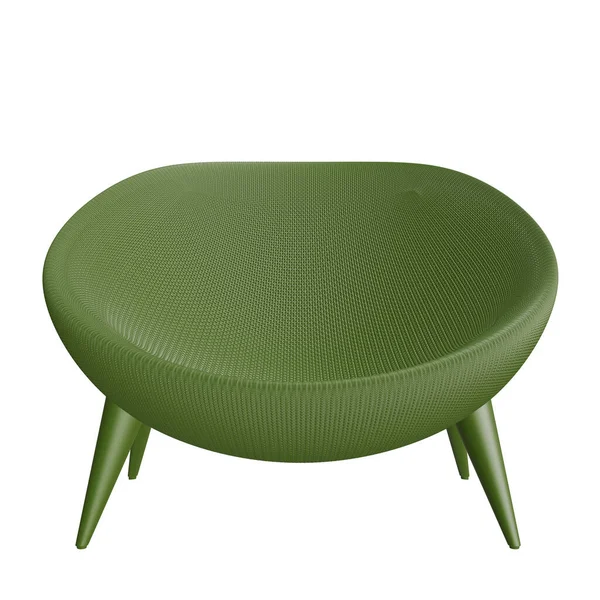 Illustration Framsidan Grön Rottingstol Modern Design Avslappnad Naturlig Dekorativa Möbler — Stockfoto