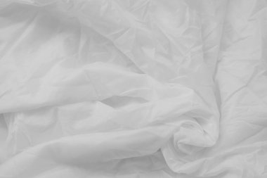 Güzel beyaz kumaş üst görünümde çeşitli konsept tasarımlar yapmak için uygundur.