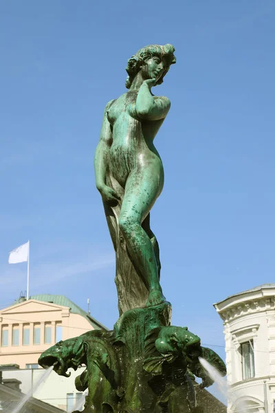 Хавис Аманда Скульптура 1908 Года Рыночной Площади Центре Хельсинки Финляндия — стоковое фото