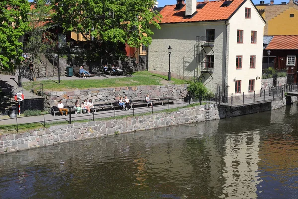 Norrkoping Sweden May 2023 View Karleksparken Park Motala River Downtown — Stock Photo, Image
