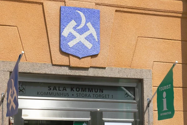 Sala Schweden Juni 2023 Das Wappen Der Gemeinde Sala Über — Stockfoto