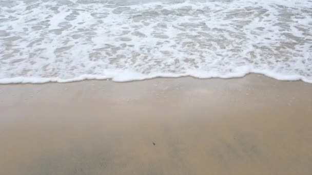 Areia Uma Praia Brasileira Dia Nublado Movimento Das Ondas Vídeo — Vídeo de Stock