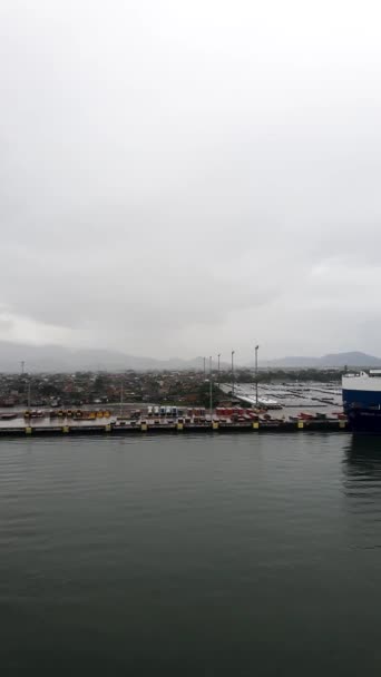 Santos Sao Paulo Brezilya Aralık 2022 Santos Limanı Otomobil Gemisi — Stok video