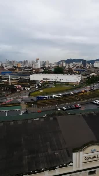 Santos São Paulo Brasil Dezembro 2022 Trânsito Nas Ruas Lado — Vídeo de Stock