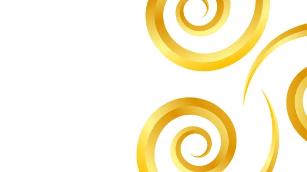 Gouden Spiralen Wit — Stockvector