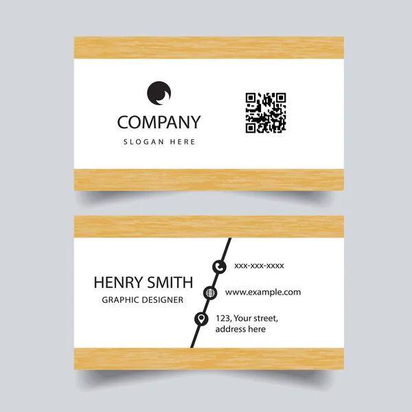 Wood Textured Business Card Template — Stock Vector