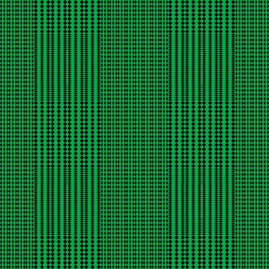 Değişken dikdörtgen şebekelerden ve parlak yeşil arka planda küçük siyah elmaslardan oluşan dikey çizgilerden oluşan kusursuz bir desen. Bu cesur, retro-esinlenilmiş tasarım klasik dama tahtası tasarımlarında modern bir dönüm noktası sunuyor, tekstil için ideal, poste