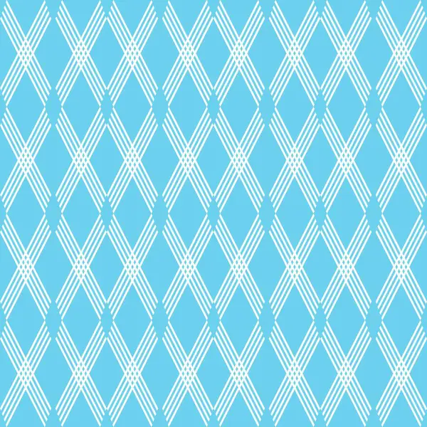 Temiz ve pürüzsüz bir geometrik desen, yumuşak, açık mavi arka planda beyaz çaprazlanmış elmaslar. Kesişen çizgiler ve simetrik şebeke yapısı ona modern estetik, tekstil, duvar kâğıtları ve dijital tasarım için mükemmel bir ortam sağlıyor.
